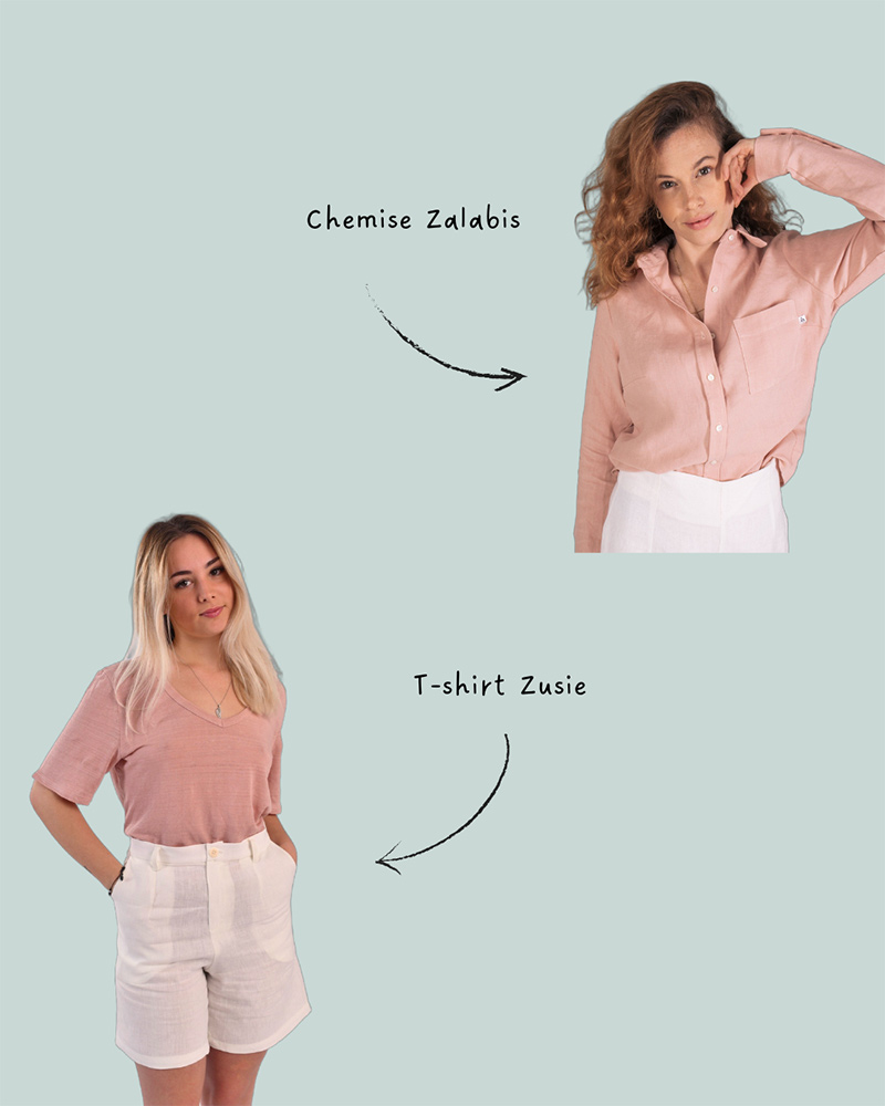 t-shirt zusie rose poudré..